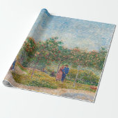 Vincent van Gogh - Garden in Montmarte met Lovers Cadeaupapier (Uitgerold)