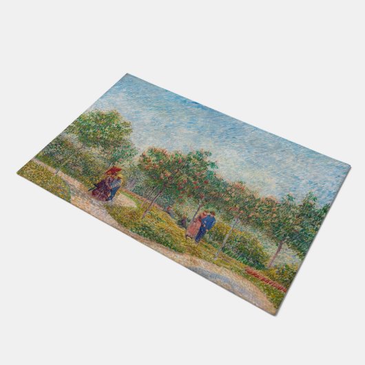 Vincent van Gogh - Garden in Montmarte met Lovers Deurmat (Schuin)