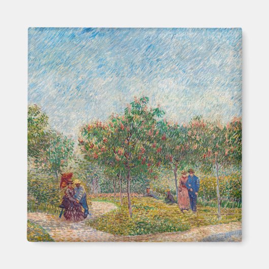 Vincent van Gogh - Garden in Montmarte met Lovers Magneet (Voorkant)
