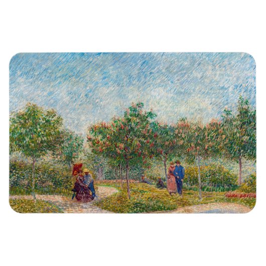 Vincent van Gogh - Garden in Montmarte met Lovers Magneet (Horizontaal)