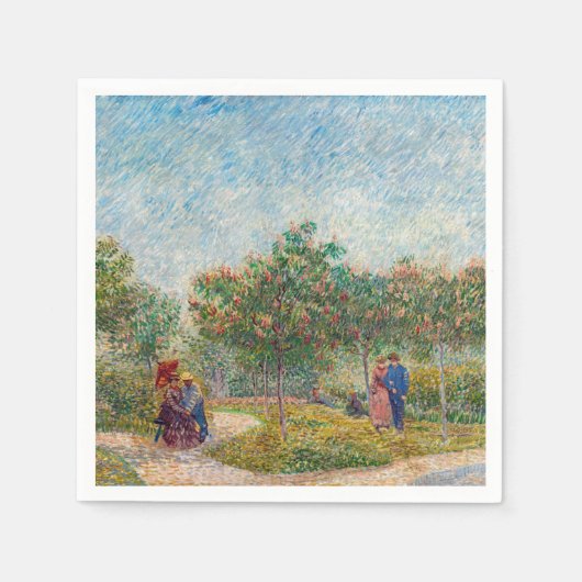 Vincent van Gogh - Garden in Montmarte met Lovers Servet (Voorkant)