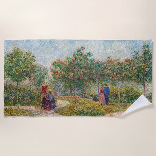 Vincent van Gogh - Garden in Montmarte met Lovers Strandlaken (Voorkant)