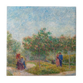 Vincent van Gogh - Garden in Montmarte met Lovers Tegeltje (Voorkant)