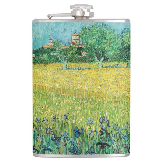 Vincent van Gogh - Gebied met Irises bij Arles Heupfles (Voorkant)