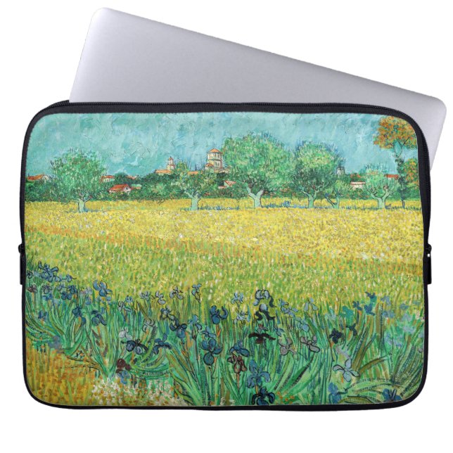 Vincent van Gogh - Gebied met Irises bij Arles Laptop Sleeve (Voorkant)