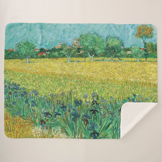 Vincent van Gogh - Gebied met Irises bij Arles Sherpa Deken (Voorkant (horizontaal))