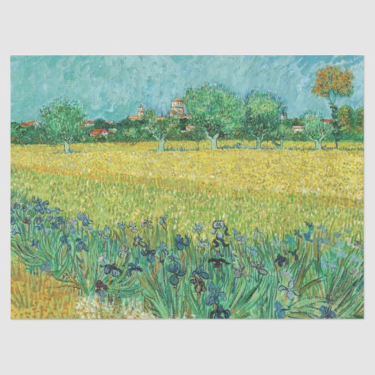 Vincent van Gogh - Gebied met Irises bij Arles Tissuepapier (Voorkant)