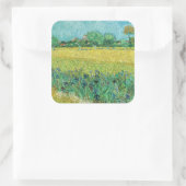 Vincent van Gogh - Gebied met Irises bij Arles Vierkante Sticker (Tas)
