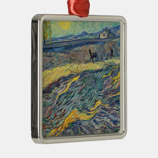 Vincent van Gogh - Gebied met ploegende boeren Metalen Ornament (Rechts)