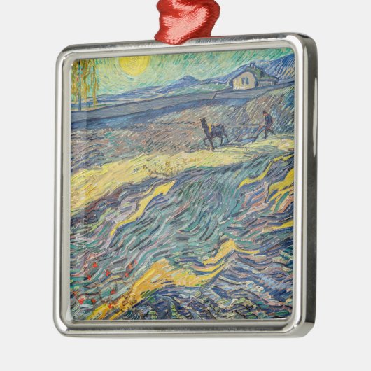 Vincent van Gogh - Gebied met ploegende boeren Metalen Ornament (Links)
