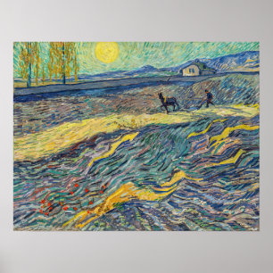 Vincent van Gogh - Gebied met ploegende boeren Poster