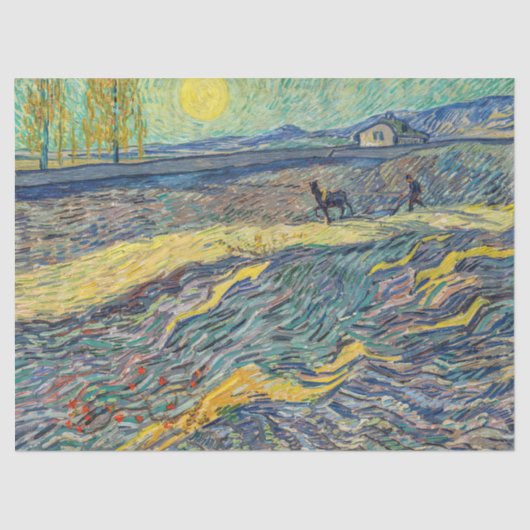 Vincent van Gogh - Gebied met ploegende boeren Tissuepapier (Voorkant)