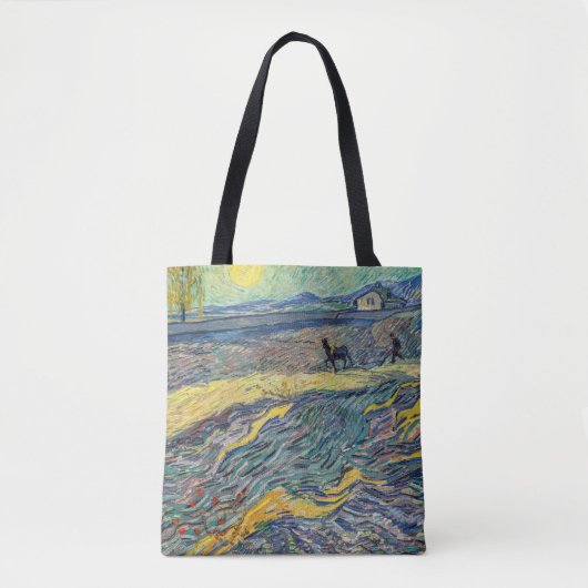 Vincent van Gogh - Gebied met ploegende boeren Tote Bag (Voorkant)