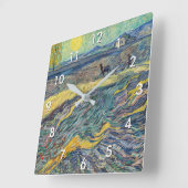 Vincent van Gogh - Gebied met ploegende boeren Vierkante Klok (Hoek)