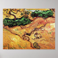 Vincent Van Gogh - Gebied met twee konijnen - fijn