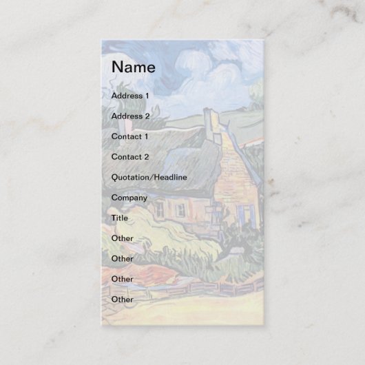 Vincent van Gogh - Gedekte katjes in Cordeville Visitekaartje (Voorkant)