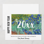 Vincent van Gogh - Gelukkig Nieuwjaar / Irises Feestdagenkaart (Voorkant / Achterkant)