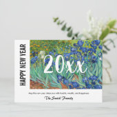 Vincent van Gogh - Gelukkig Nieuwjaar / Irises Feestdagenkaart (Staand voorkant)