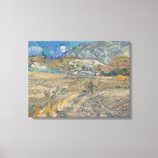 Vincent van Gogh, gesloten veld met boer Canvas Afdruk (Voorkant)