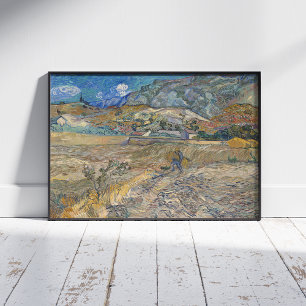Vincent van Gogh, gesloten veld met boer Foto Afdruk