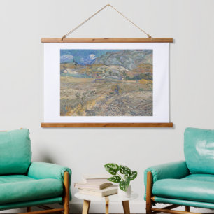 Vincent van Gogh, gesloten veld met boer Hangend Wandkleed
