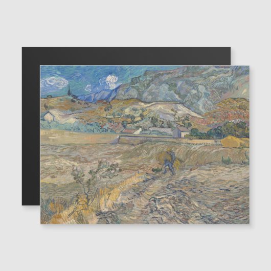 Vincent van Gogh, gesloten veld met boer Magnetische Uitnodiging (Voorkant / Achterkant)