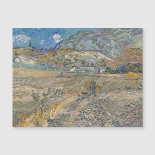 Vincent van Gogh, gesloten veld met boer Magnetische Uitnodiging (Voorkant)