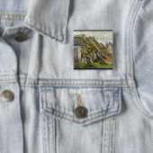Vincent van Gogh | Getankte katten in Chaponval Vierkante Button 5,1 Cm (In situ)