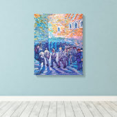 Vincent Van Gogh - Gevangenen lopen de ronde af Canvas Afdruk (Insitu (Houten vloer))