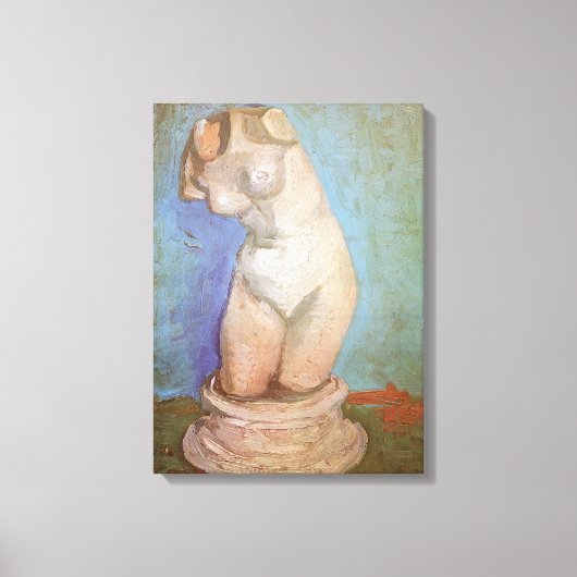 Vincent van Gogh - Gipsen Beeldje Vrouwelijk Torso Canvas Afdruk (Voorkant)
