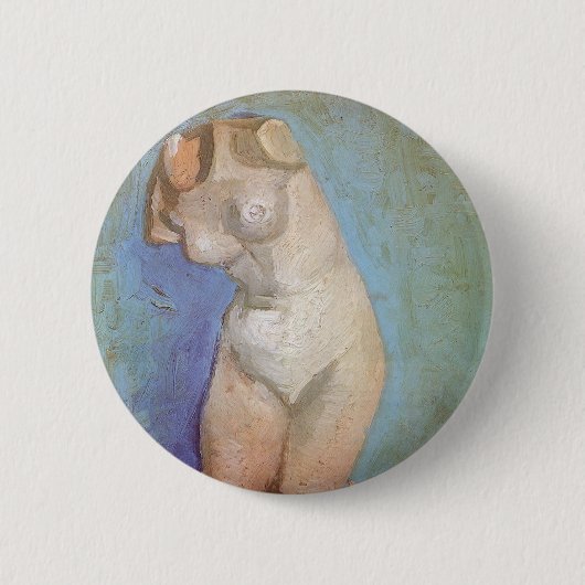 Vincent van Gogh - Gipsen Beeldje Vrouwelijk Torso Ronde Button 5,7 Cm (Voorkant)