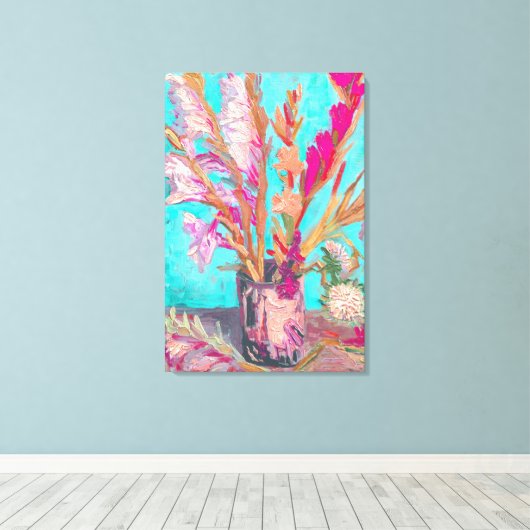 vincent van gogh gladiolus portret fine art canvas afdruk (Insitu (Houten vloer))