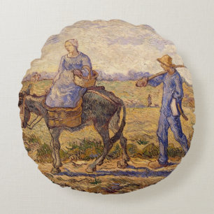 Vincent van Gogh Goedemorgen, gaan werken Rond Kussen
