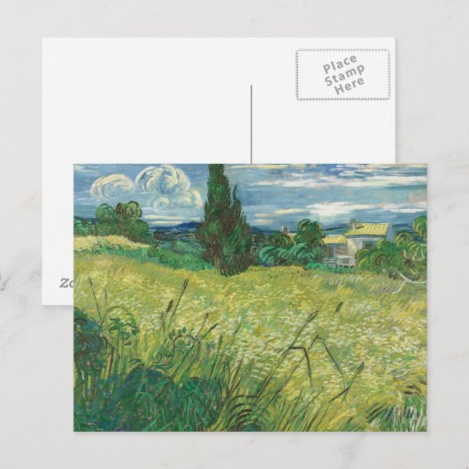 Vincent van Gogh - Green Field Briefkaart (Voorkant / Achterkant)