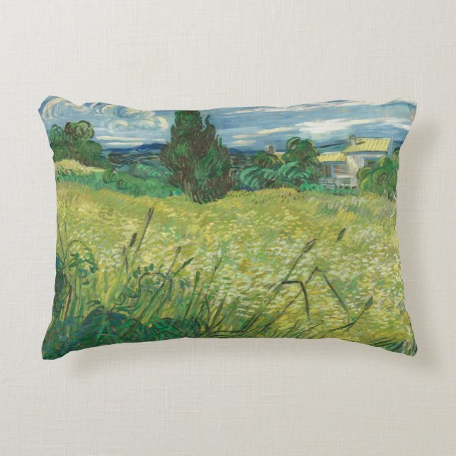 Vincent van Gogh - Green Field Decoratief Kussen (Voorkant)