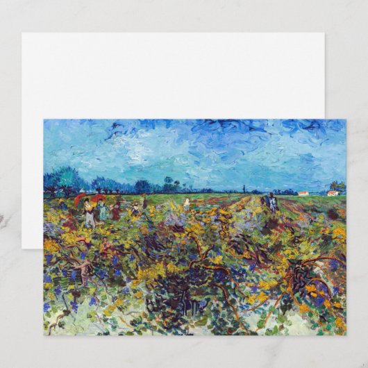 Vincent van Gogh - Green Vineyard Bedankkaart (Voorkant / Achterkant)
