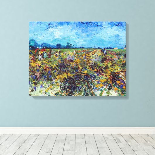 Vincent van Gogh - Green Vineyard Canvas Afdruk (Insitu (Houten vloer))