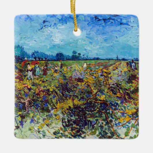 Vincent van Gogh - Green Vineyard Keramisch Ornament (Voorkant)