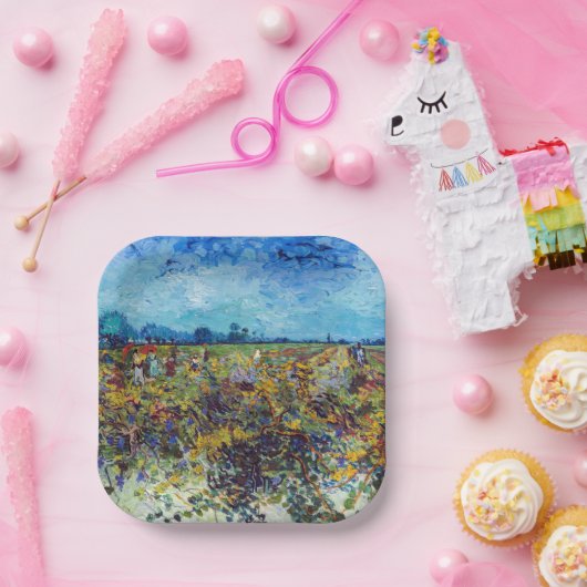 Vincent van Gogh - Green Vineyard Papieren Bordje (Feest)