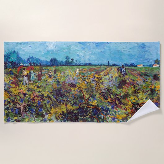 Vincent van Gogh - Green Vineyard Strandlaken (Voorkant)