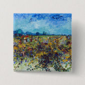 Vincent van Gogh - Green Vineyard Vierkante Button 5,1 Cm (Voorkant)