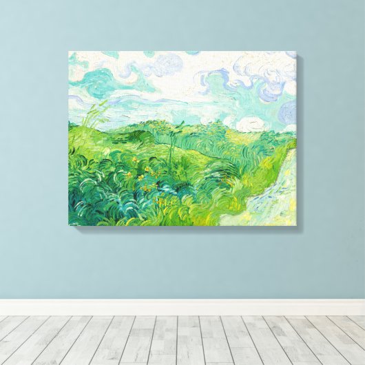 Vincent van Gogh - Green Wheat Field, Auvers Canvas Afdruk (Insitu (Houten vloer))