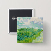 Vincent van Gogh - Green Wheat Field, Auvers Vierkante Button 5,1 Cm (Voorkant /achterkant)