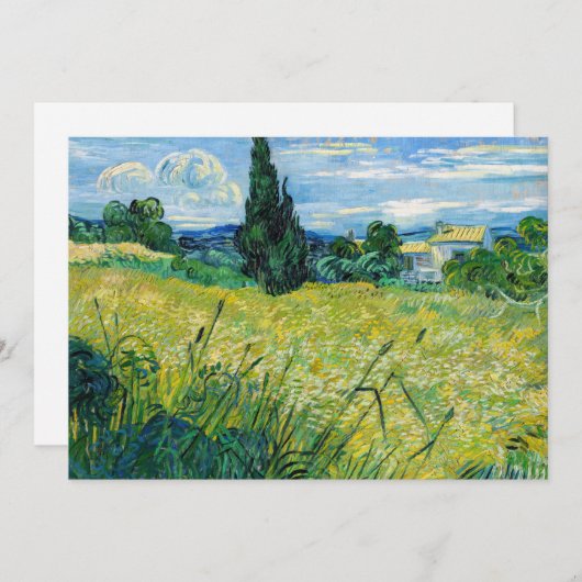 Vincent van Gogh - Green Wheat Field met Cypress Bedankkaart (Voorkant / Achterkant)