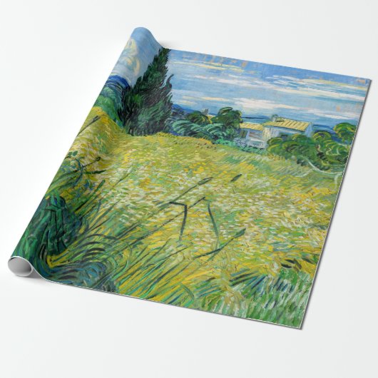 Vincent van Gogh - Green Wheat Field met Cypress Cadeaupapier (Uitgerold)