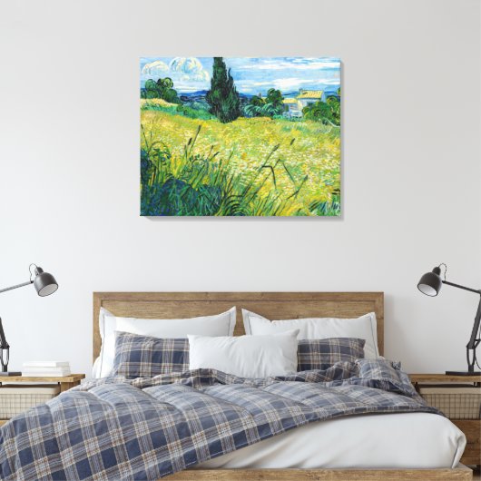 Vincent van Gogh - Green Wheat Field met Cypress Canvas Afdruk (Insitu (Slaapkamer))