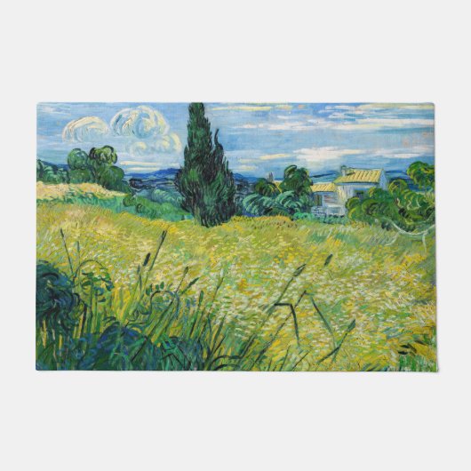 Vincent van Gogh - Green Wheat Field met Cypress Deurmat (Voorkant)