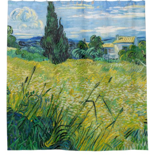 Vincent van Gogh - Green Wheat Field met Cypress Douchegordijn (Voorkant)
