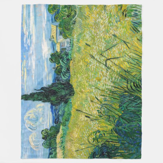 Vincent van Gogh - Green Wheat Field met Cypress Fleece Deken (Voorkant)