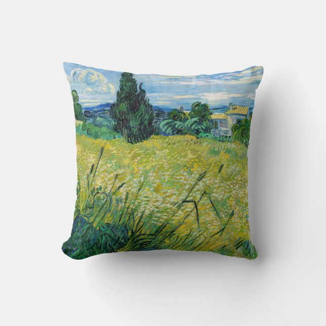 Vincent van Gogh - Green Wheat Field met Cypress Kussen (Voorkant)